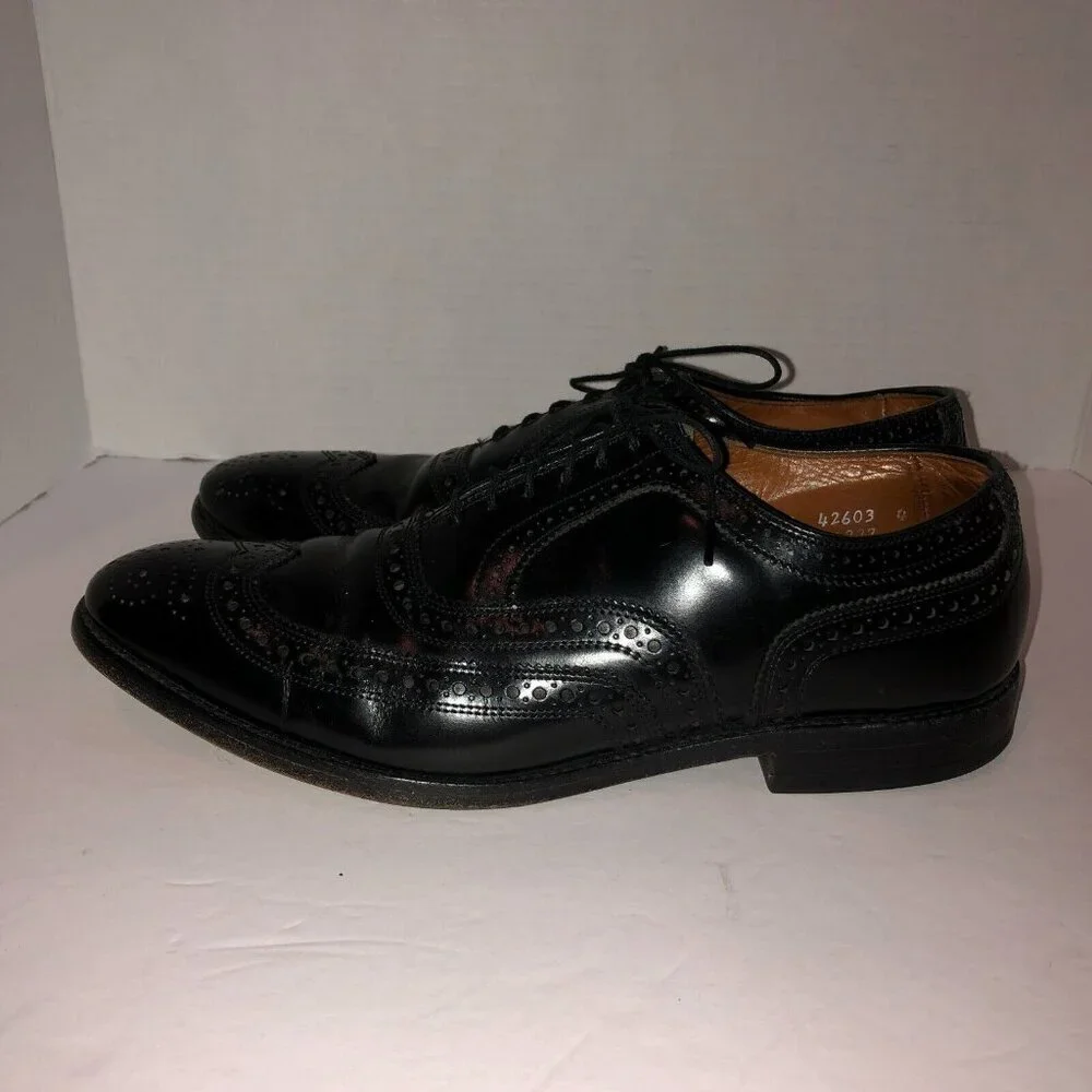 Allen Edmonds McALLISTER Black Wingtip Lace Up Dress Shoes Oxford 6215 9 D